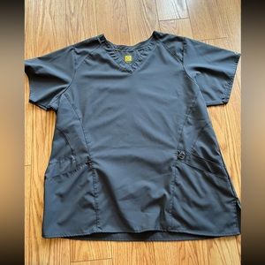 Wonderwink grey scrub top